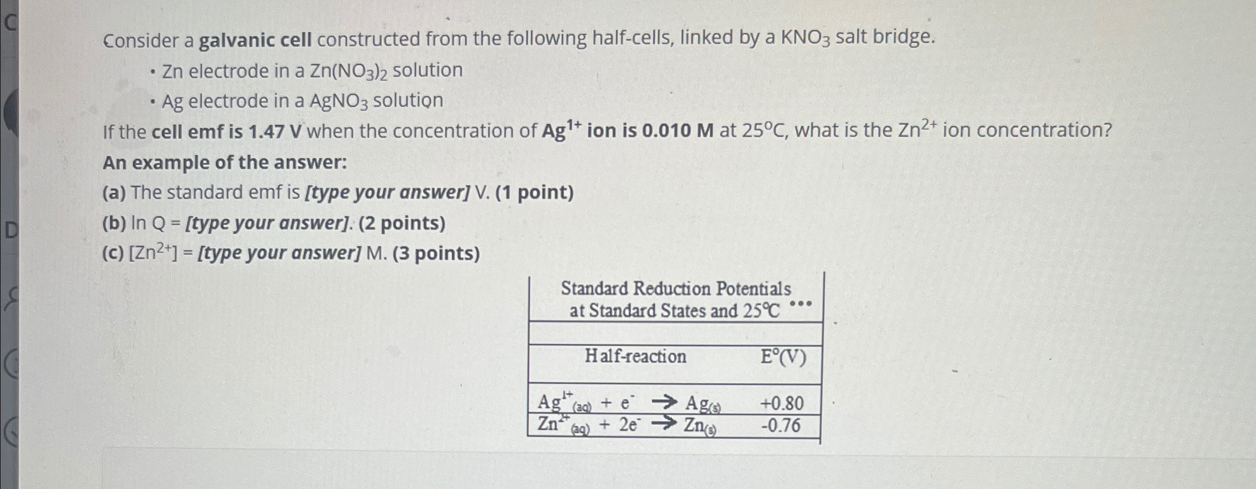 Solved Consider a galvanic cell constructed from the | Chegg.com