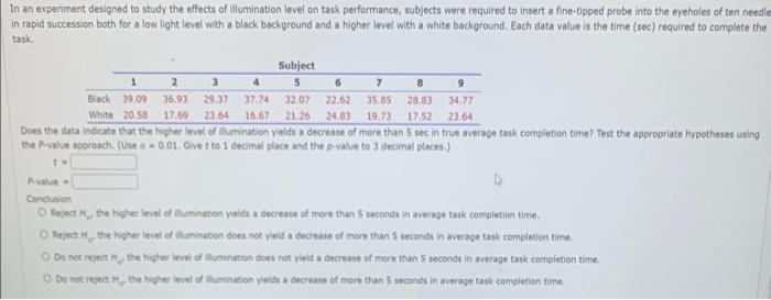 Solved In an experiment designed to study the effects of | Chegg.com