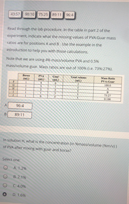Solved 43:57 90:10 75:25 89:11 96:4 Read through the lab | Chegg.com