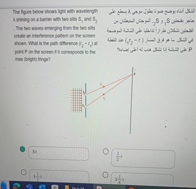 Solved The figure below shows light with wavelength λ | Chegg.com