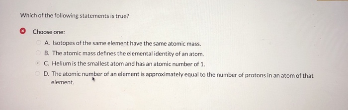 Solved Which of the following statements is true? Choose | Chegg.com