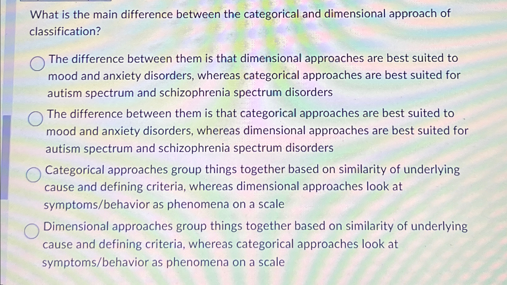 Solved What is the main difference between the categorical | Chegg.com