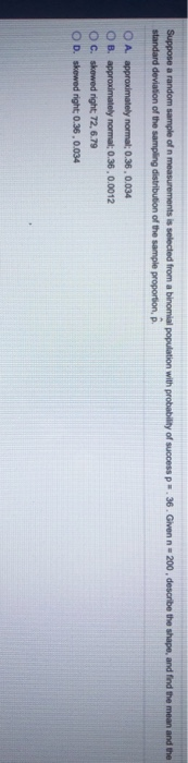 Solved Suppose a random sample of n measurements is selected | Chegg.com