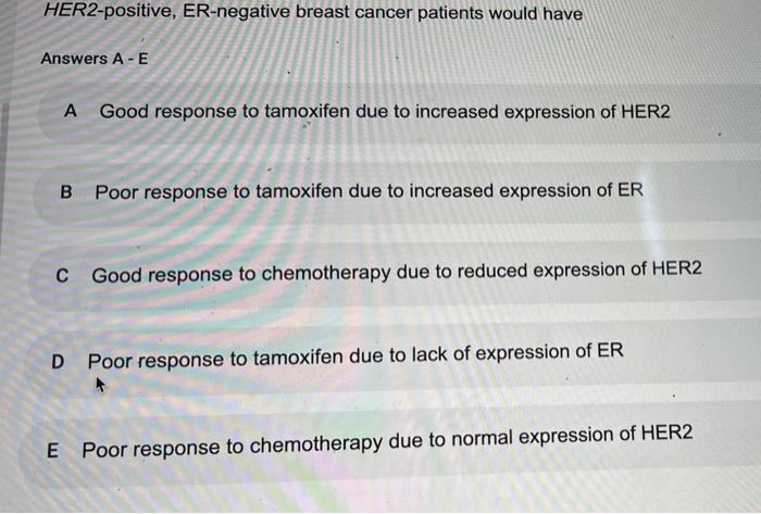 Solved HER2-positive, ER-negative breast cancer patients | Chegg.com