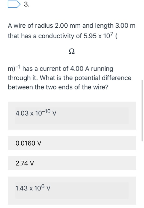 Solved D 2. What is the current in a wire of radius 2.00 mm | Chegg.com