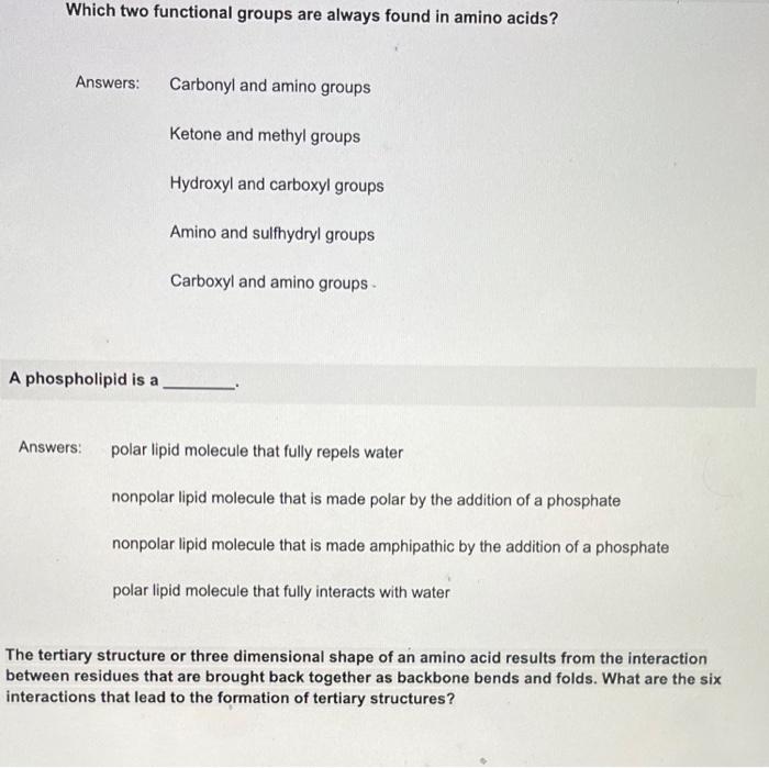 solved-which-two-functional-groups-are-always-found-in-amino-chegg