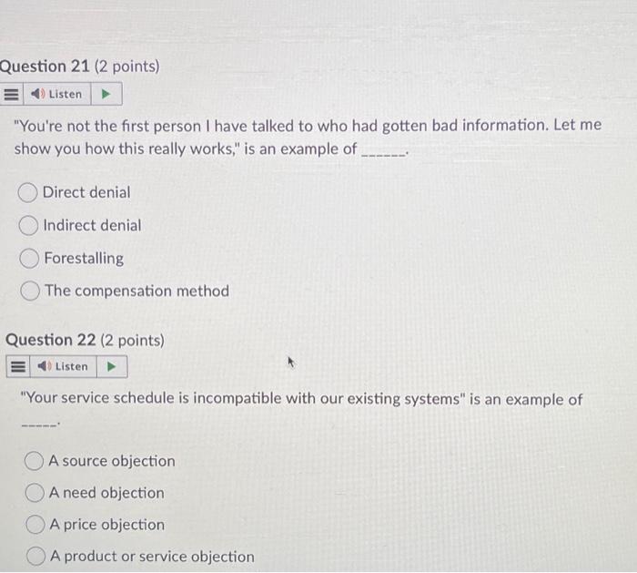 Solved is the act of addressing a likely objection | Chegg.com