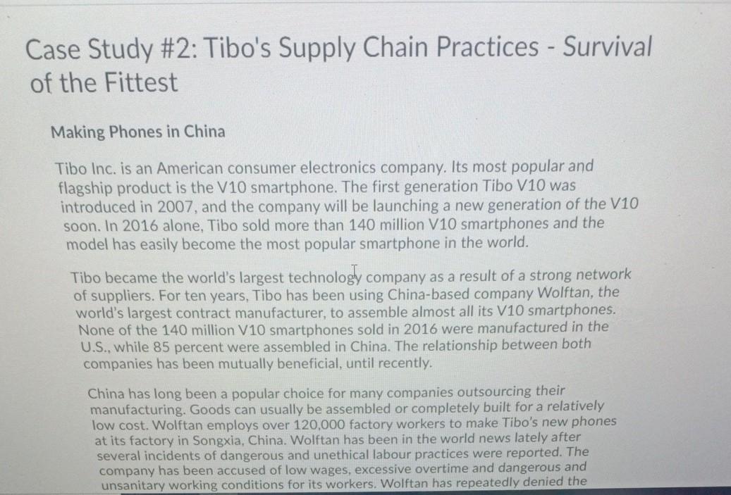 tibo's supply chain case study