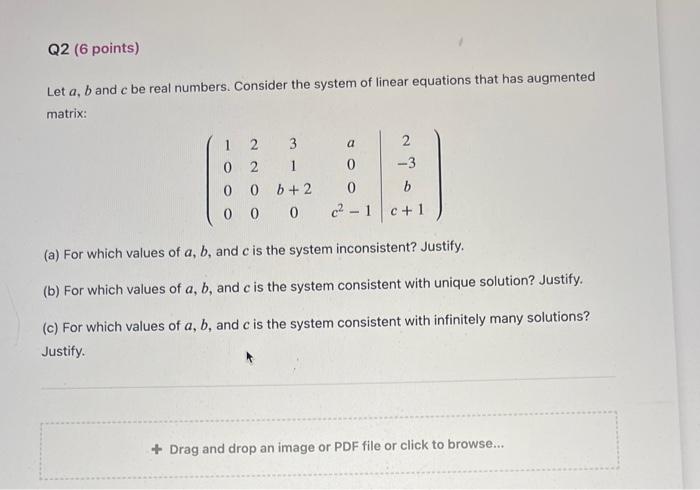 Solved Let A,b And C Be Real Numbers. Consider The System Of | Chegg.com