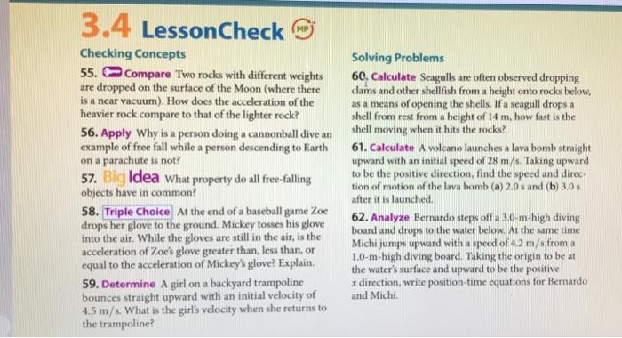 Solved MP 3.4 LessonCheck Checking Concepts 55. Compare Two | Chegg.com