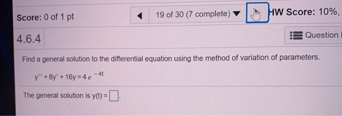 Solved Score: 0 of 1 pt