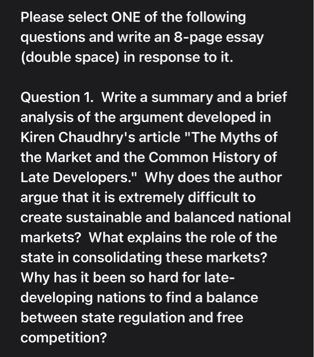 In an 8 page essay, Write a summary and a brief