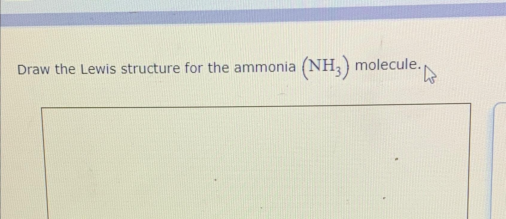 Solved Draw the Lewis structure for the ammonia (NH3)