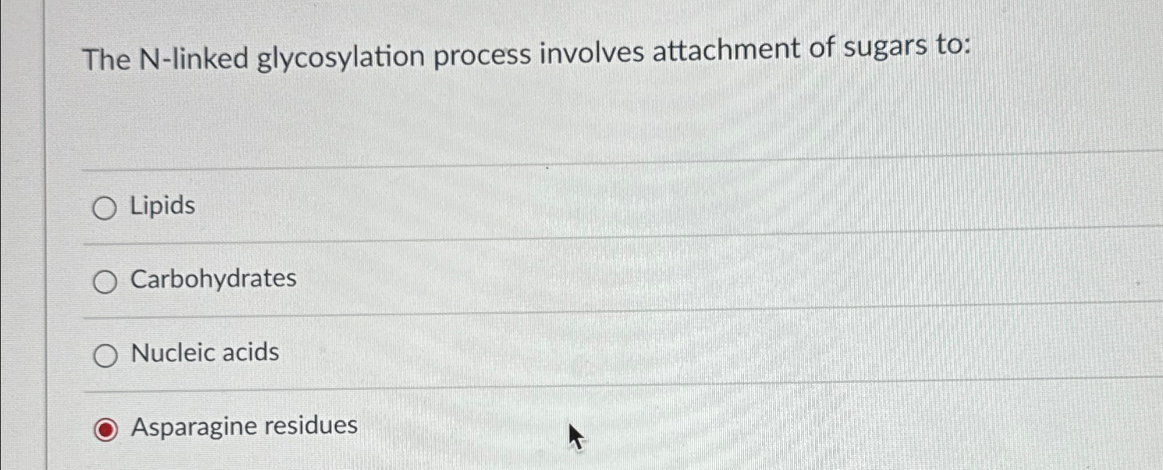 Solved The N-linked glycosylation process involves | Chegg.com