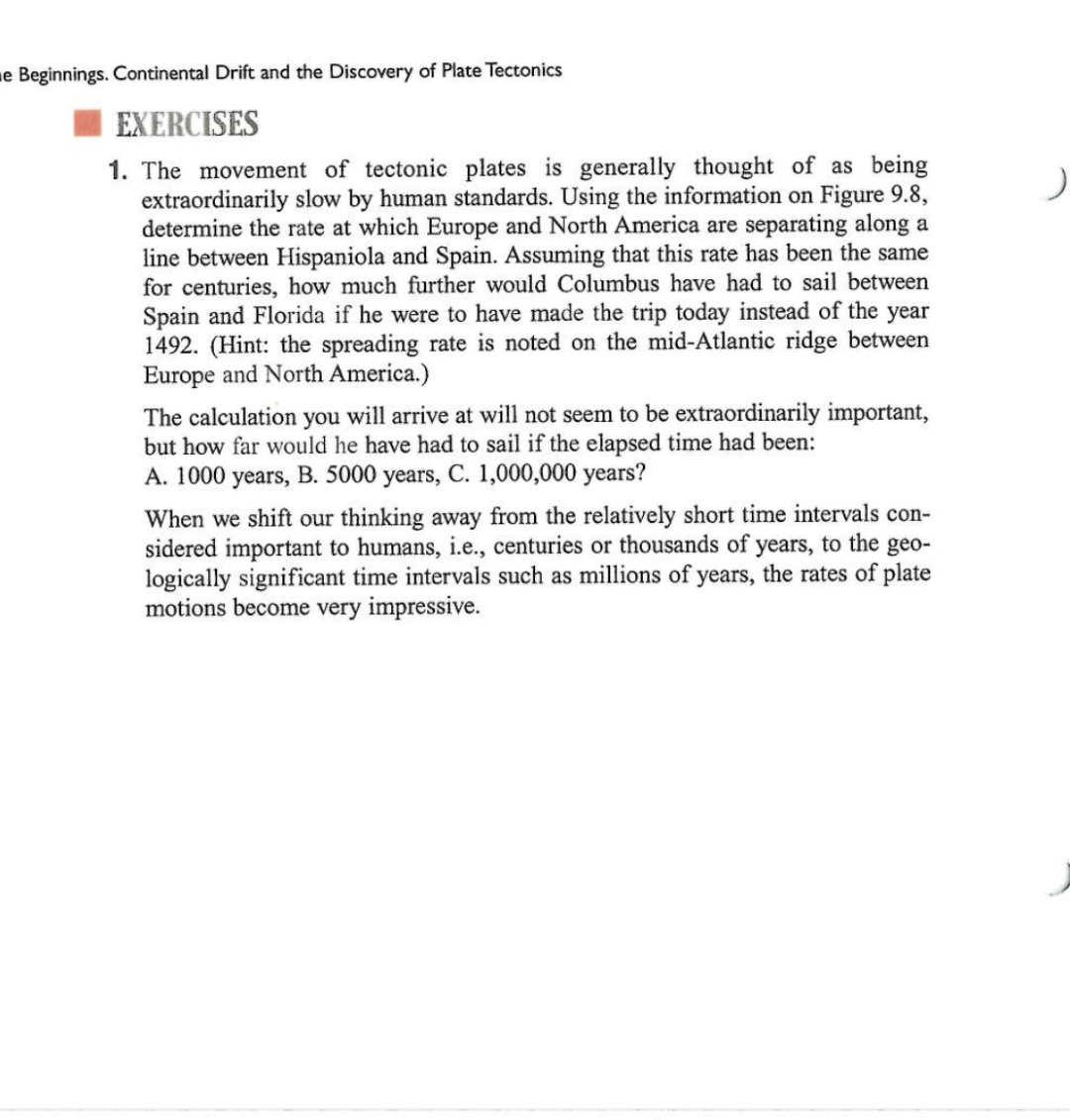 Solved e Beginnings. Continental Drift and the Discovery of | Chegg.com