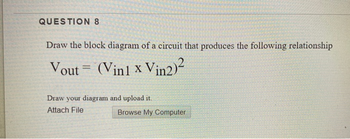 Solved QUESTION 8 Draw the block diagram of a circuit that | Chegg.com