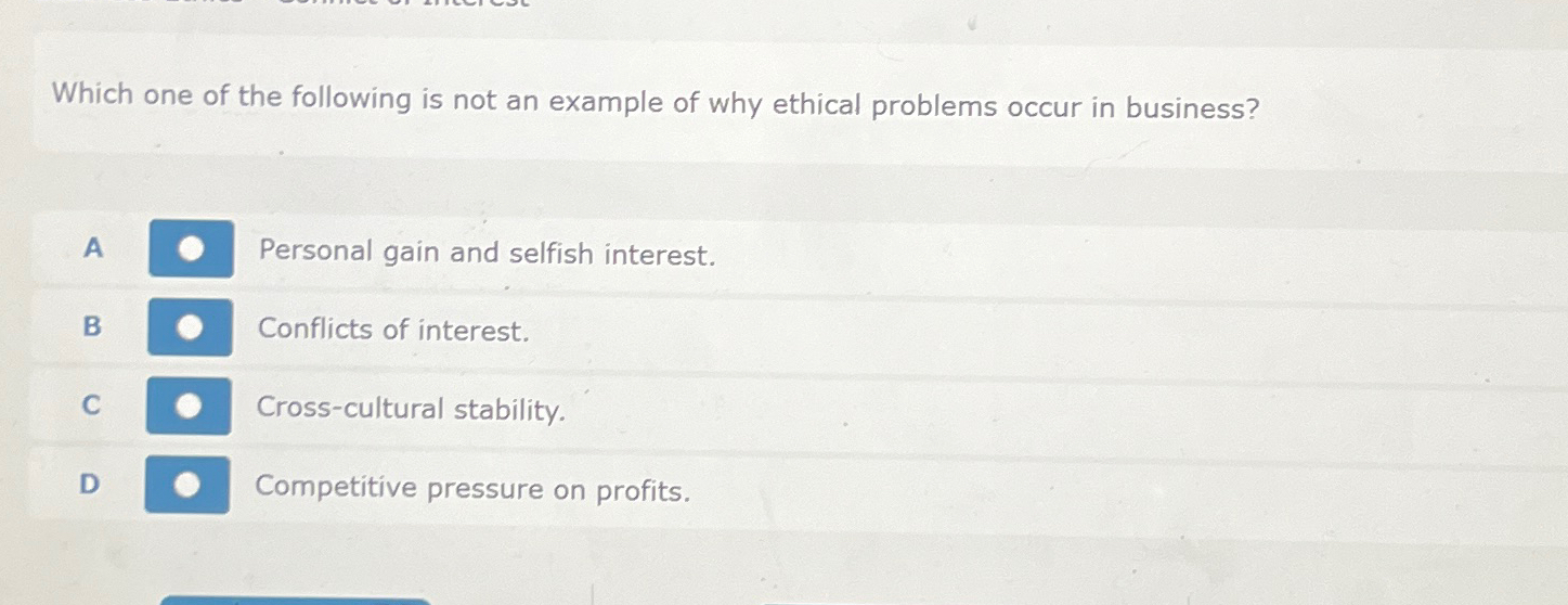 Solved Which one of the following is not an example of why