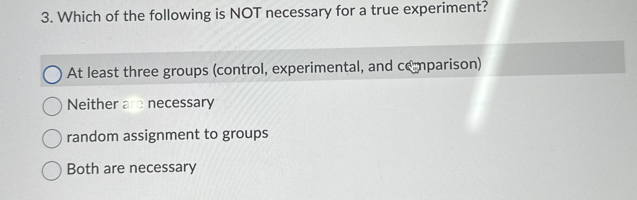 Solved Which of the following is NOT necessary for a true | Chegg.com