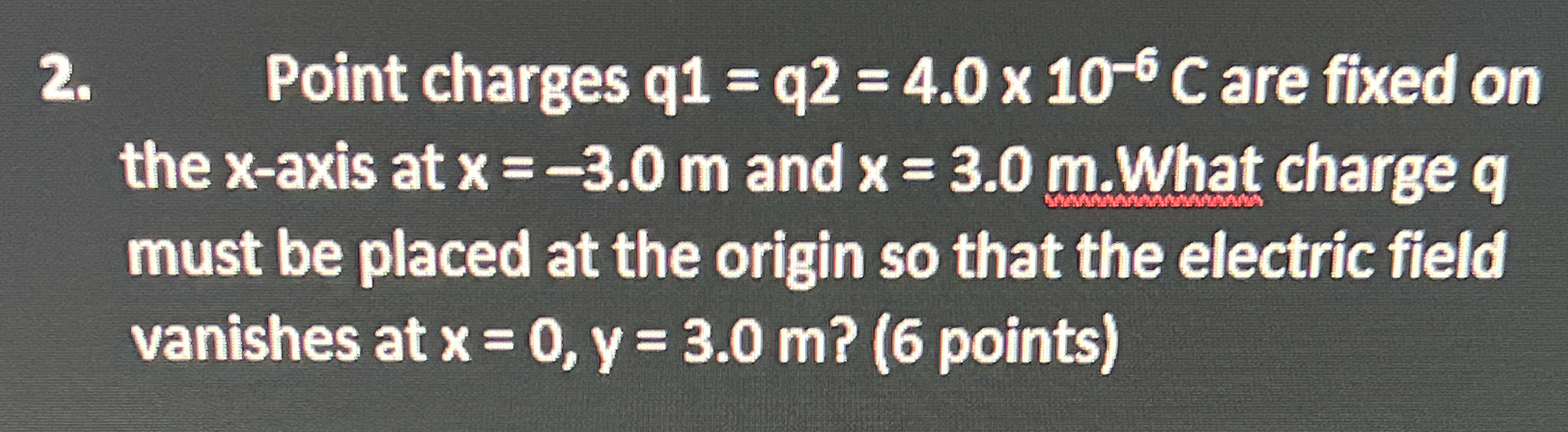 Solved Point charges q1=q2=4.0×10-6C ﻿are fixed on the | Chegg.com