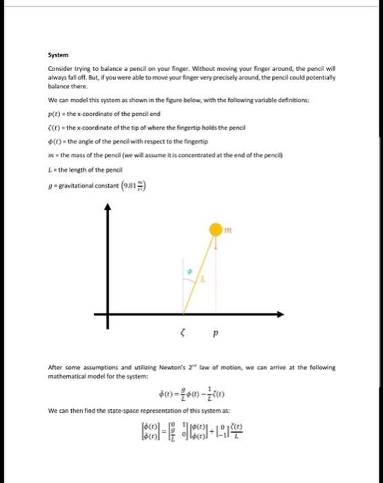 ENGR 330 Project 2: Linear Control Systems Background | Chegg.com