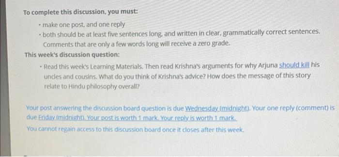 To complete this discussion, you must: - make one | Chegg.com