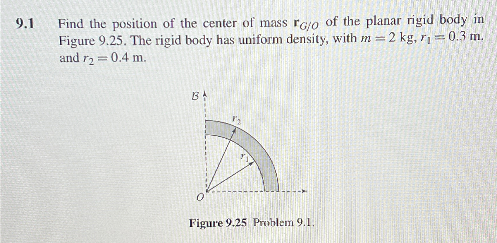 9.1 ﻿Find the position of the center of mass rGO ﻿of | Chegg.com