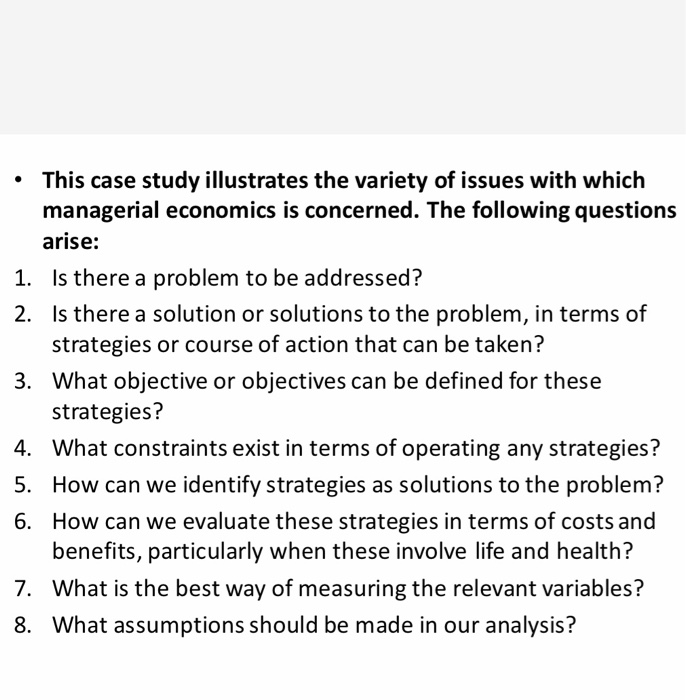 economics case study questions and answers