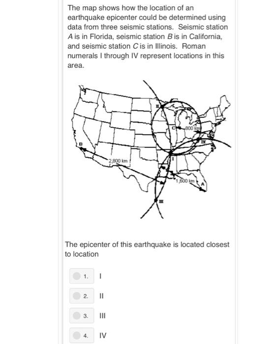 Solved The Map Shows How The Location Of An Earthquake | Chegg.com