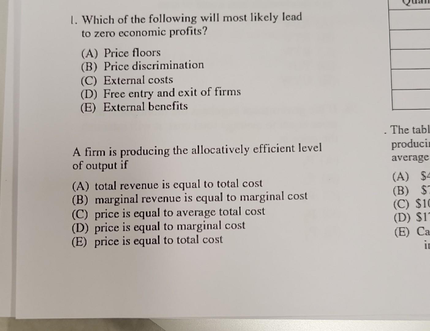 Solved 1. Which of the following will most likely lead to | Chegg.com