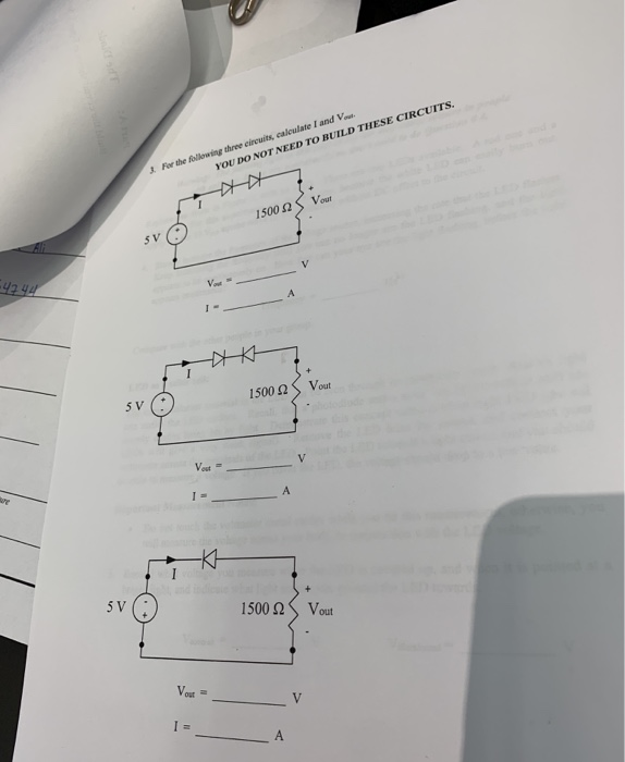 Solved 3. For The Following Three Circuits, Calculate I And | Chegg.com