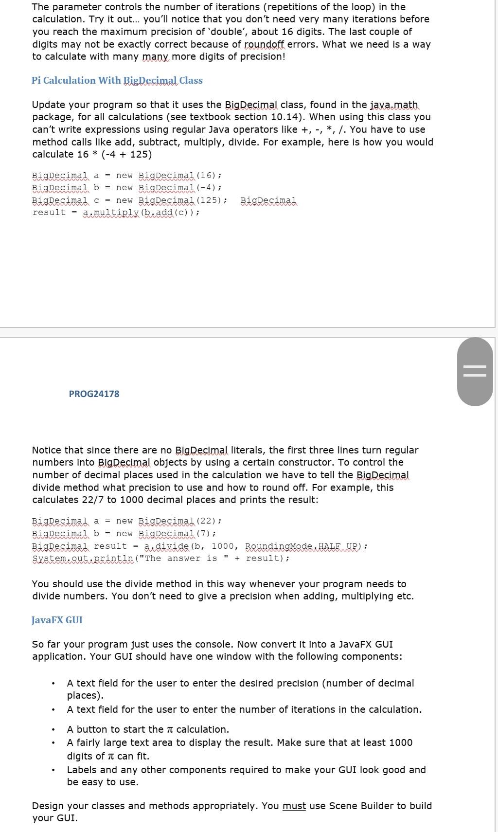 Solved Arbitrary Precision Pi Calculator (15 Marks / 3%) In | Chegg.com