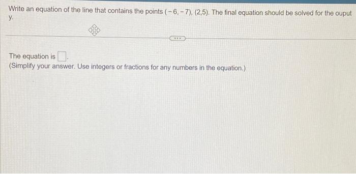 Solved Write an equation of the line that contains the | Chegg.com