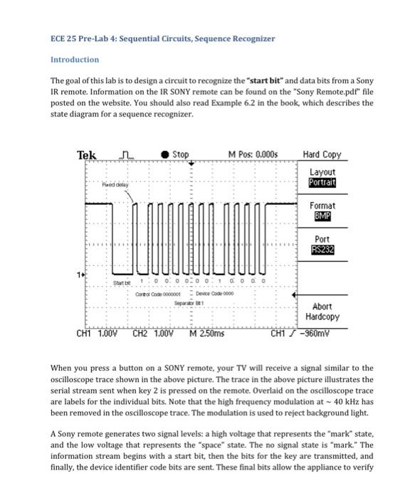 ECE 25 Pre-Lab 4: Sequential Circuits, Sequence | Chegg.com