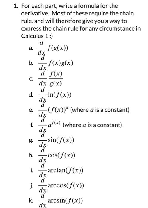 calculus derivative formula