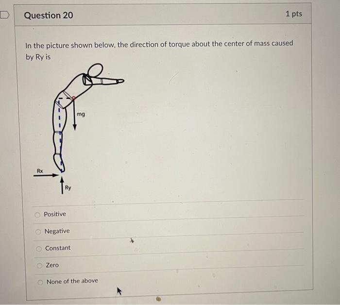 Solved Question 1 1 p The horizontal reaction force (Rx) is | Chegg.com