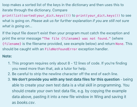 Solved Making a dictionary from a CSV file Every edition of | Chegg.com