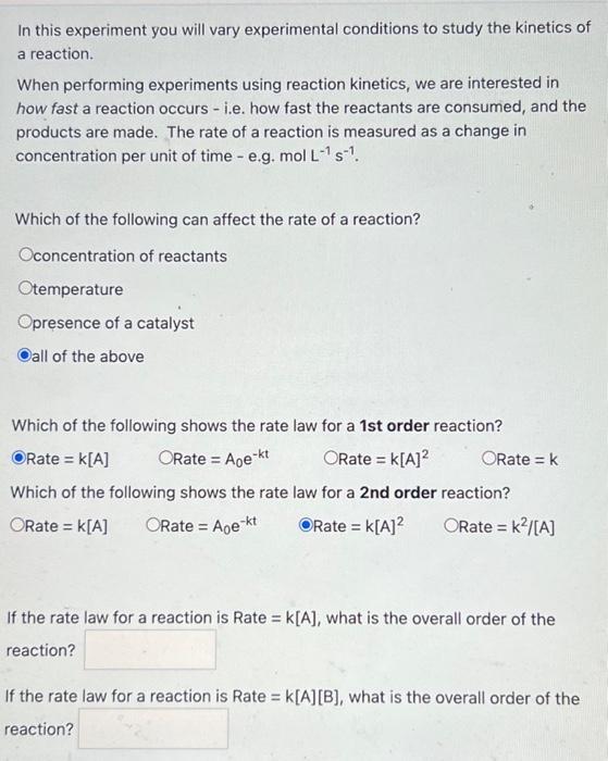 Solved In this experiment you will vary experimental | Chegg.com