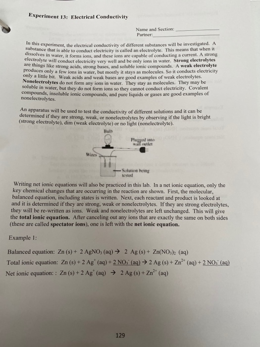 lab experiment electrical conductivity