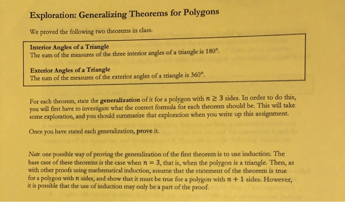 Solved Exploration Generalizing Theorems For Polygons We