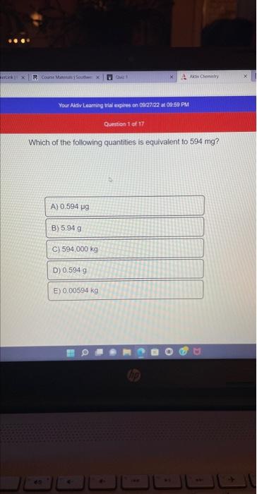 Solved Which of the following quantities is equivalent to | Chegg.com