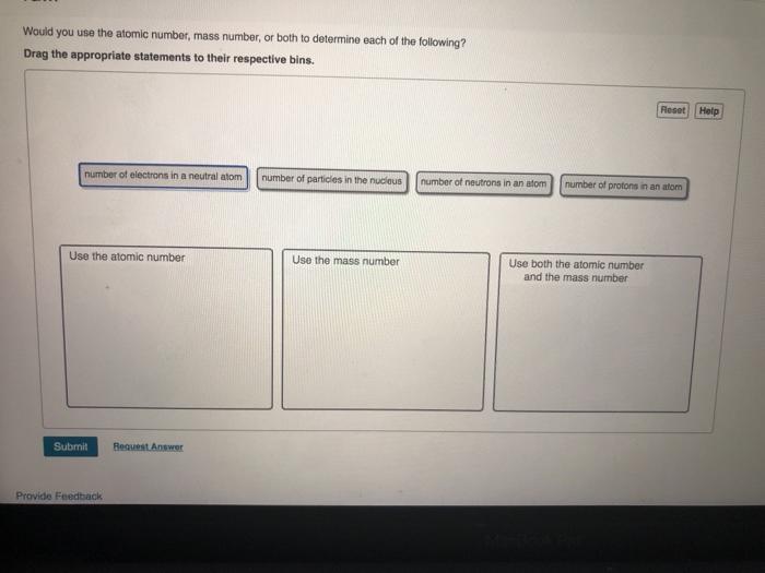 Solved Would you use the atomic number, mass number, or both | Chegg.com