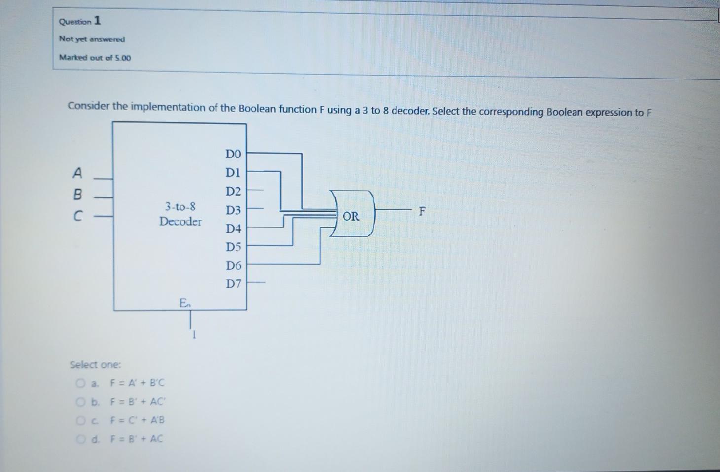 Solved Consider The Implementation Of The Boolean Function F | Chegg.com