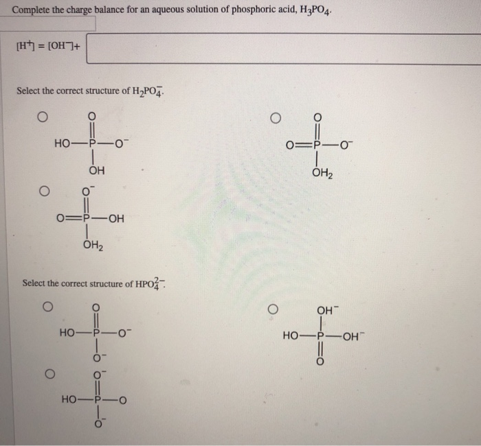 Solved Complete the charge balance for an aqueous solution | Chegg.com