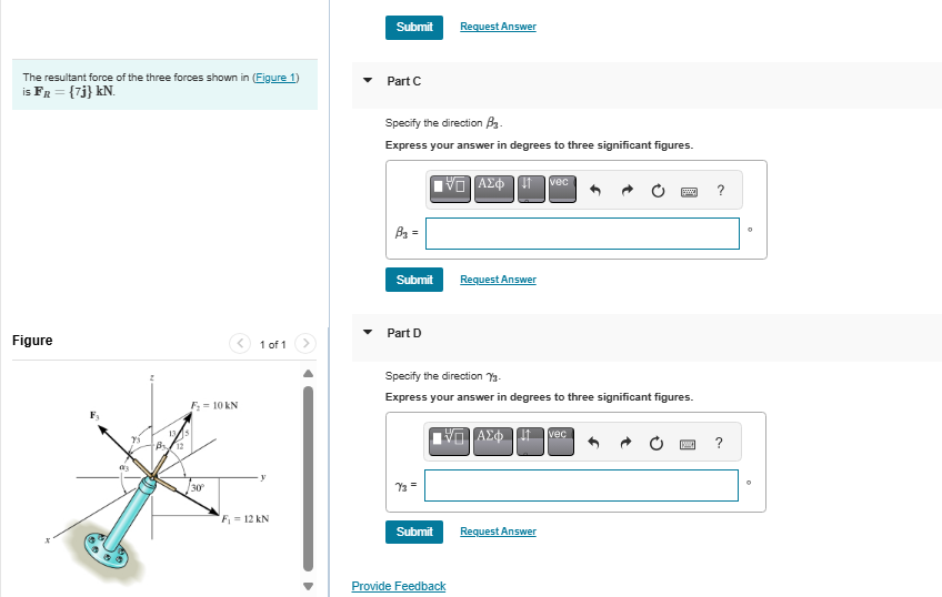 Solved The resultant force of ﻿the three forces shown | Chegg.com