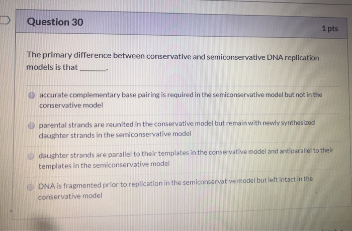 Solved Question 30 1 pts The primary difference between | Chegg.com