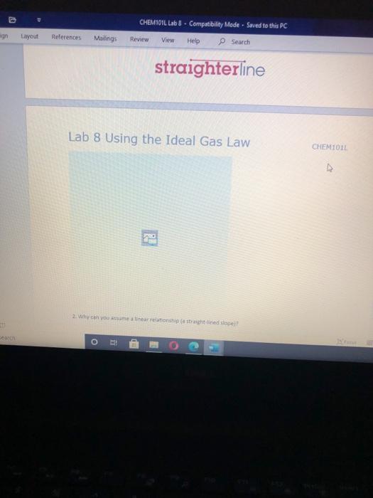 Solved CHEM101L Lab 8 - Compatibility Mode - Saved to this | Chegg.com