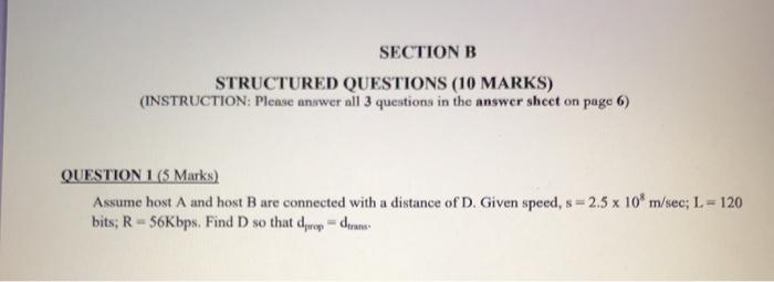 Solved SECTION B STRUCTURED QUESTIONS (10 MARKS) | Chegg.com