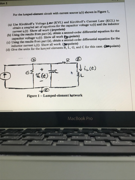 Solved tion 1 For the lumped-element circuit with current | Chegg.com