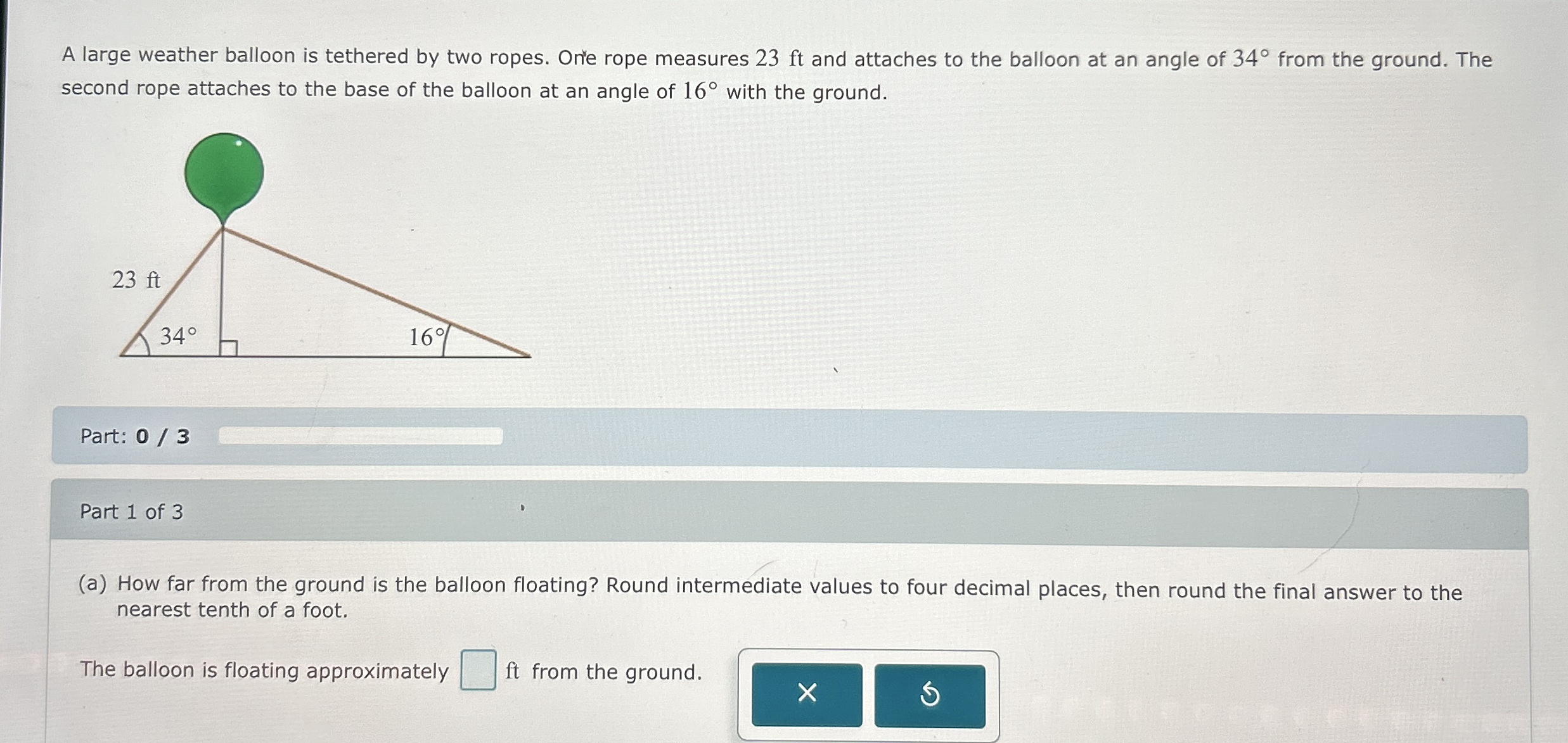 Solved A large weather balloon is tethered by two ropes. | Chegg.com