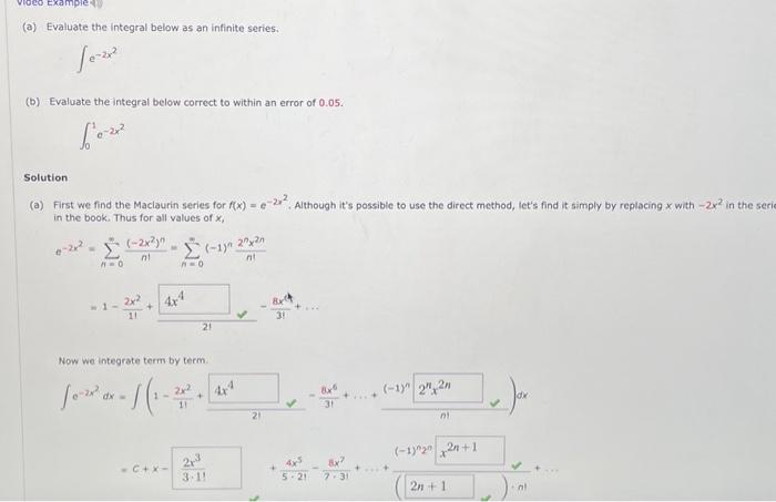 Solved (a) Evaluate the integral below as an infinite | Chegg.com